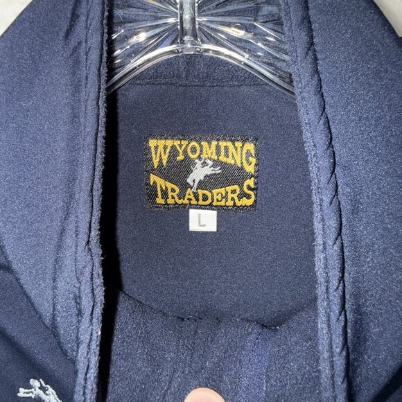 Wyoming Traders Mens Large Zip Up Navy Fleece Lined Soft Shell Ranch Wear Vest - Picture 2 of 7